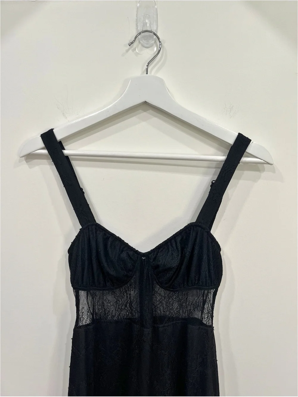 Danielle Bernstein WeWoreWhat Black Lace Sheer Corset Maxi Dress XS